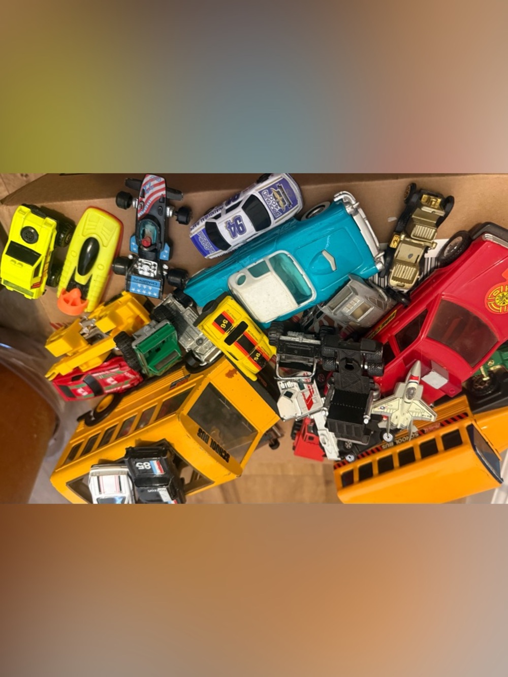 Vintage Toy Car Pack - Teal and White Die-Cast Vehicle